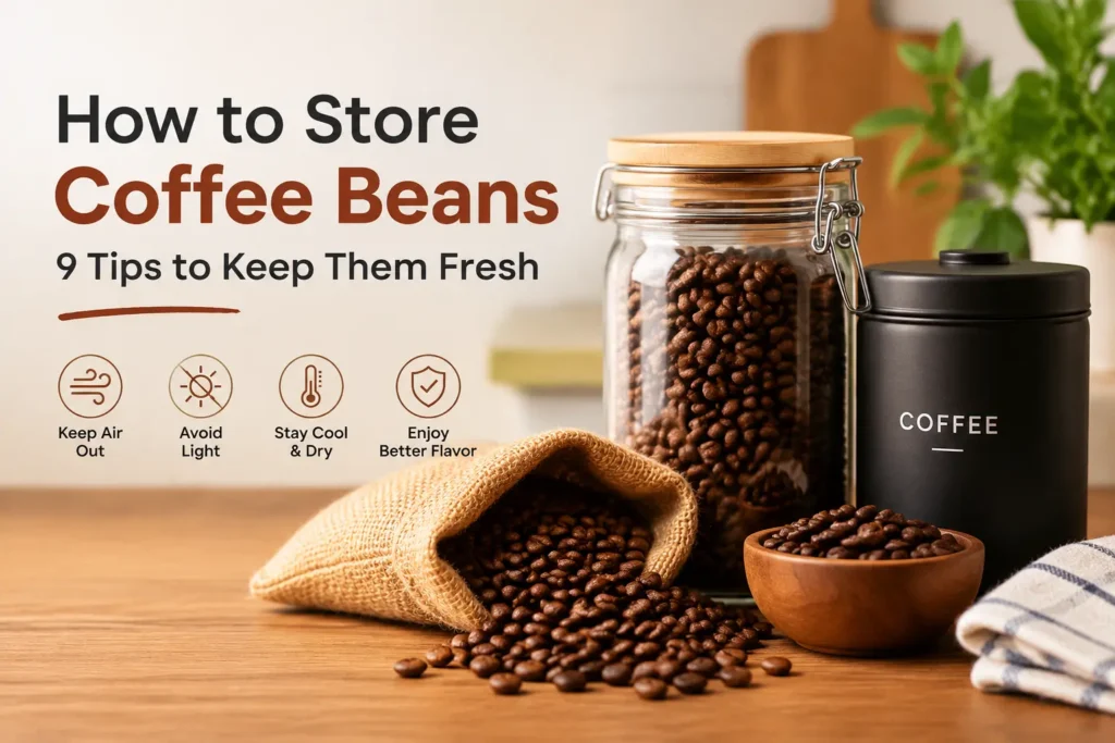 How to store coffee beans in an airtight container to keep them fresh